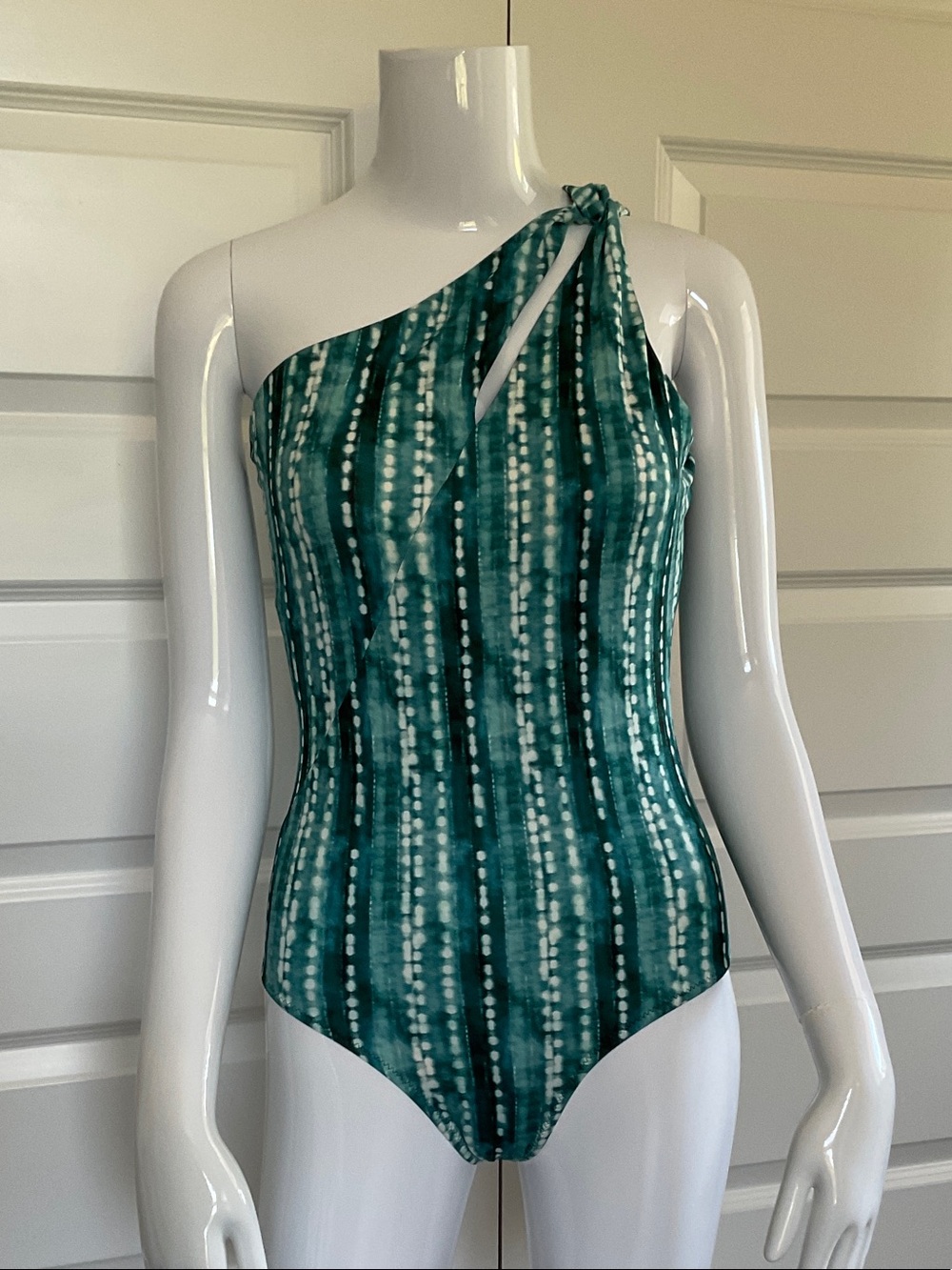 Garnet Hill Rivera Asymmetrical One-Piece Swimsuit 2 New